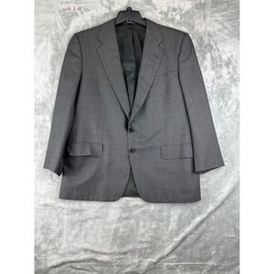 Chester Barrie England Pure New Wool Super 100s Gray Plaid Blazer 42S